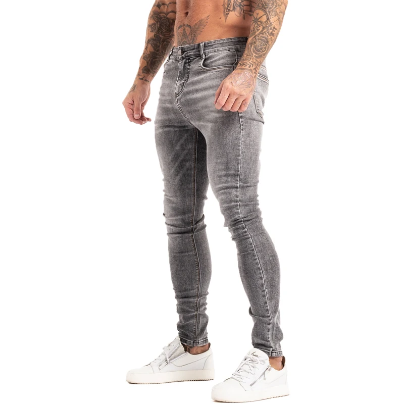 GINGTTO Brand Jeans Men Homme Slim Fit Super Skinny Jeans for Men Hip Hop Ankle Tight Cut Closely To Body Big Size Stretch zm129