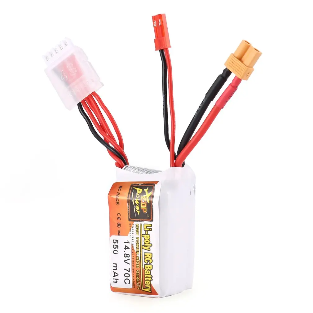 

ZOP Power 14.8V 550mAh 70C 4S 1P Lipo Battery JST XT30 Plug Rechargeable for RC Racing Drone Helicopter Car Boat Model hz