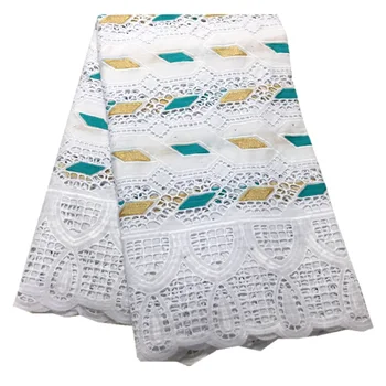 

2020 New design Embroidered Swiss Voile Lace Fabrics Switzerland African Dry Cotton Lace Dubai Fabric For Men Nigerian Lace