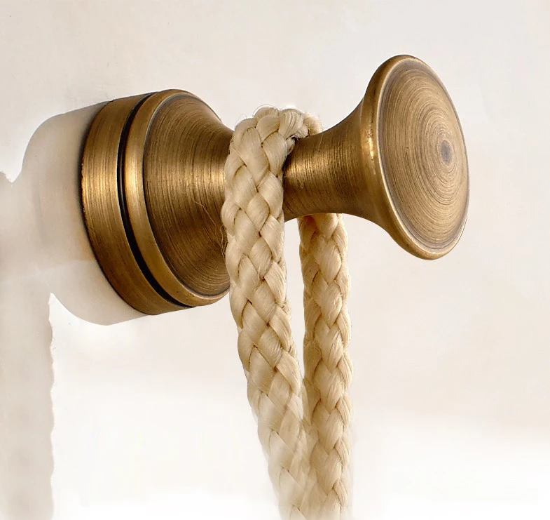 MINI Robe Hook Античные латунные аксессуары для ванной комнаты, Полка для полотенец, держатель для туалетной бумаги, держатель для мыла, вешалка для полотенец, держатель для полотенец, набор аксессуаров для ванной комнаты - Цвет: MINI Robe Hook