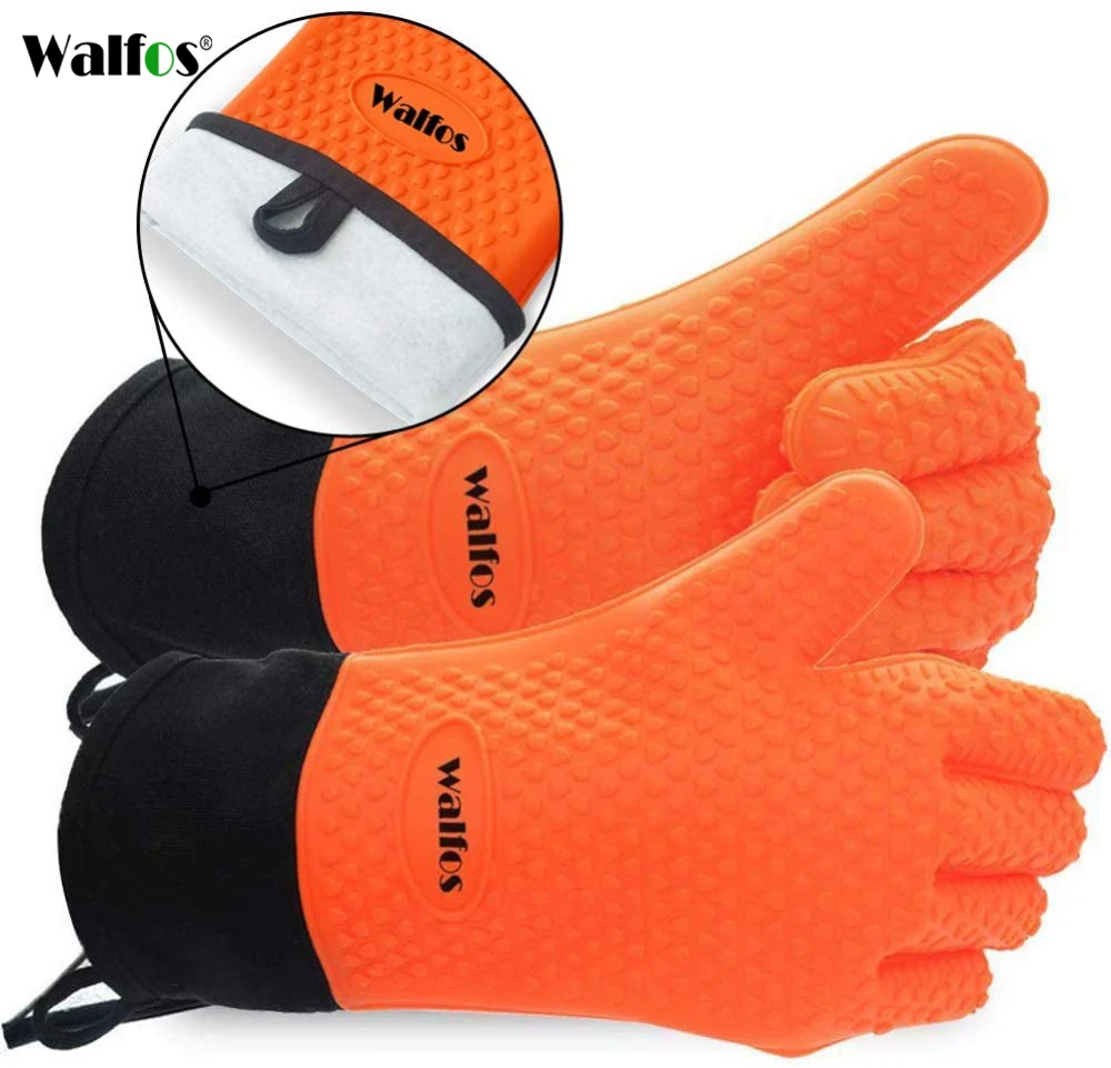 1 Piece Long Silicone Kitchen Gloves-BBQ Grill Gloves Heat Resistant Cooking Gloves For Grilling Oven Mitts