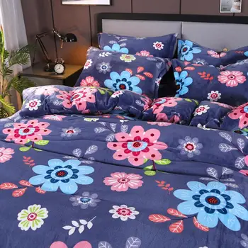

1PC Reactive Printing Flannel Duvet Cover 100% Microfiber Fabric Quilt Cover Warm And Comfortable Home Decorative Europe Size