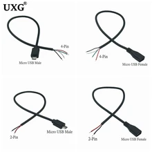  1PCS Micro USB 2.0 A Female Jack Android Interface 4 Pin 2 Pin Male Female Power Data Charge Cable Cord Connector 30CM 1m 
