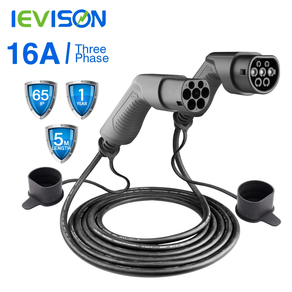 EV Charging Cable 16A 11KW Three Phase Electric Car Charger Station EVSE Type 2 Female to Male Plug IEC 62196-2 5M For VW ID.3