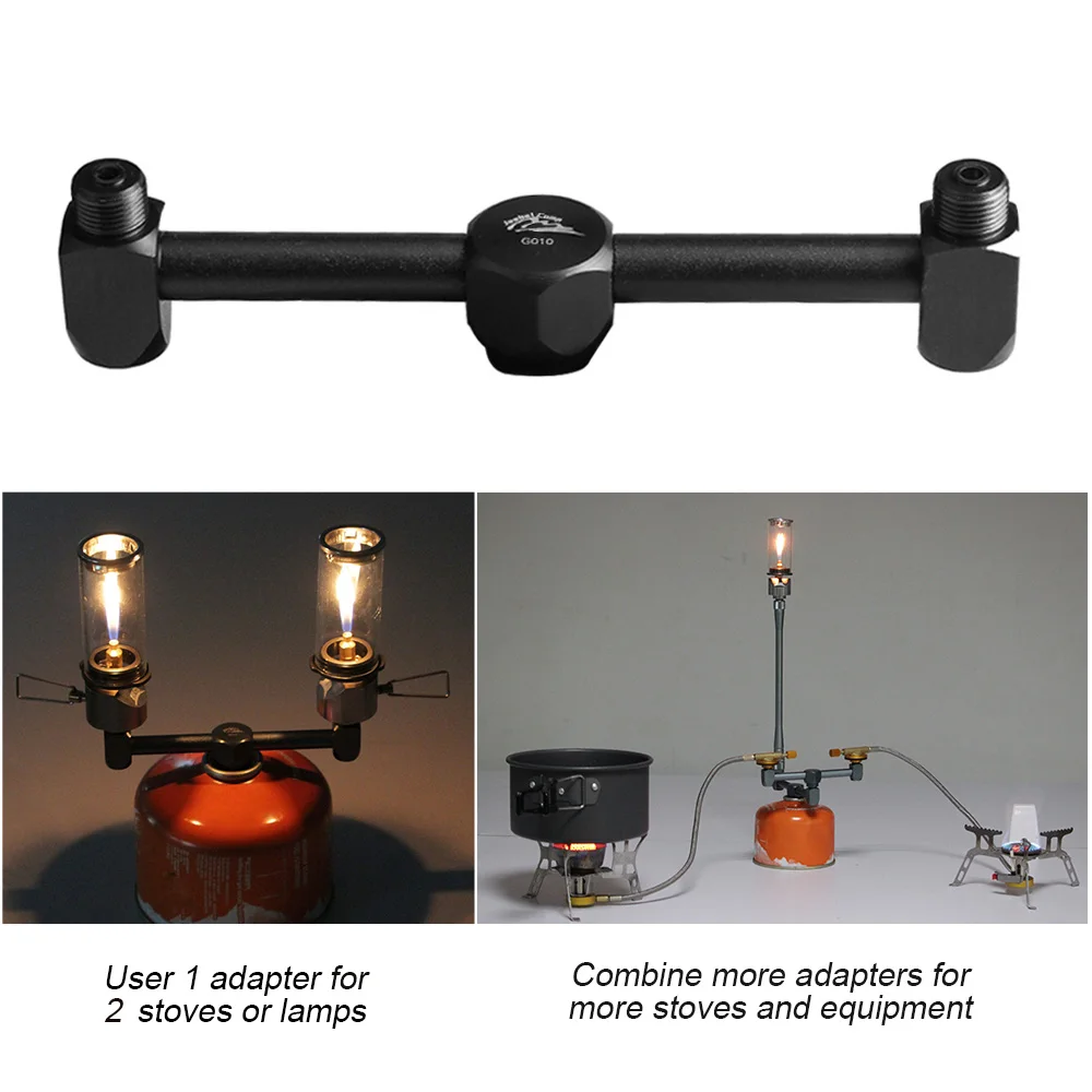 

LPG Canister Head Adapter 1L Outdoor Camping Propane Small Tank Input EN417 Lindal Valve Output with 2-Output Adapter