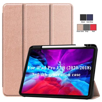 

For iPad Pro 12.9 12 9 2020 Case PU Leather Cover for iPad Pro Case with Pencil Holder 12.9 inch Tablet 3rd 4th Generation 2018