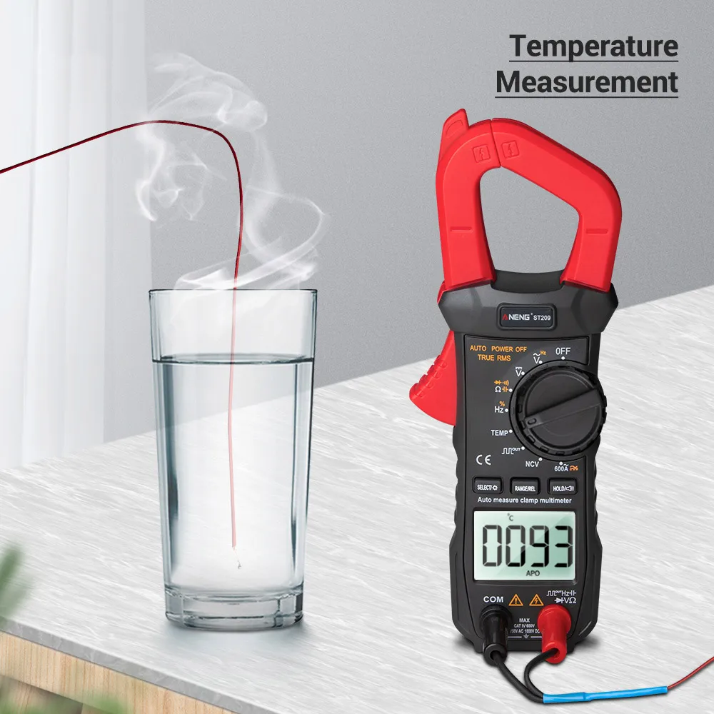 Цифровой мультиметр зажим ST209 с ЖК дисплеем 6000 отсчетов True RMS ампер