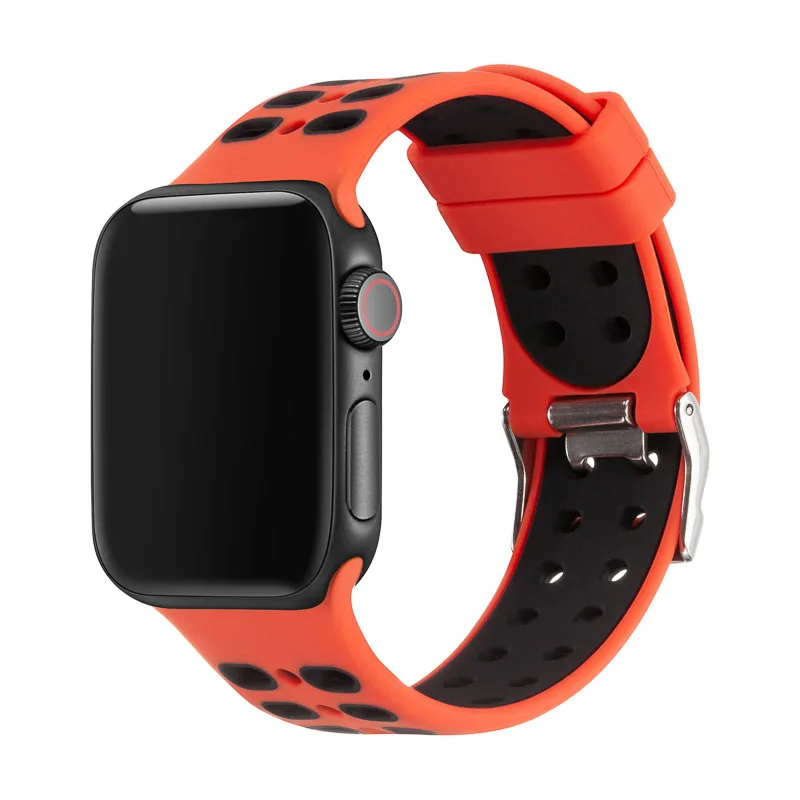 Совместимость наручных часов Apple Watch 38 мм 42 мм Замена наручных часов Iwatch, полос 40 мм 44 силиконовый ремешок для наручных часов Apple Watch браслет 5/4/3/2/1 81005 - Цвет ремешка: 5