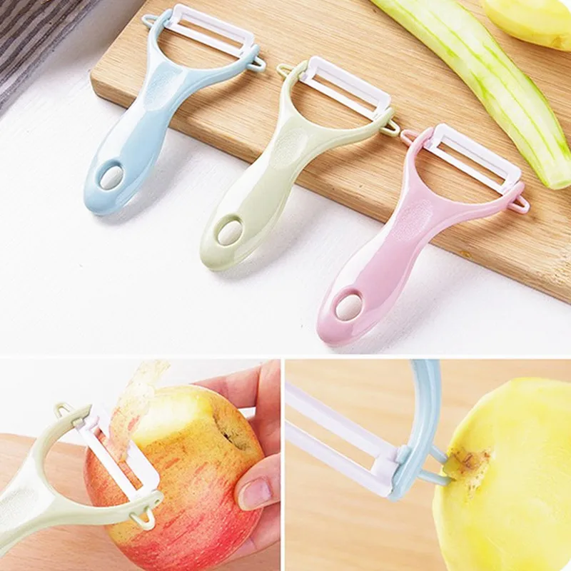 1PC Creative Ceramic Fruit Vegetable Peeler New Stainless Steel Potato Carrot Grater Cutter Sharp Slicer Kitchen Tools |