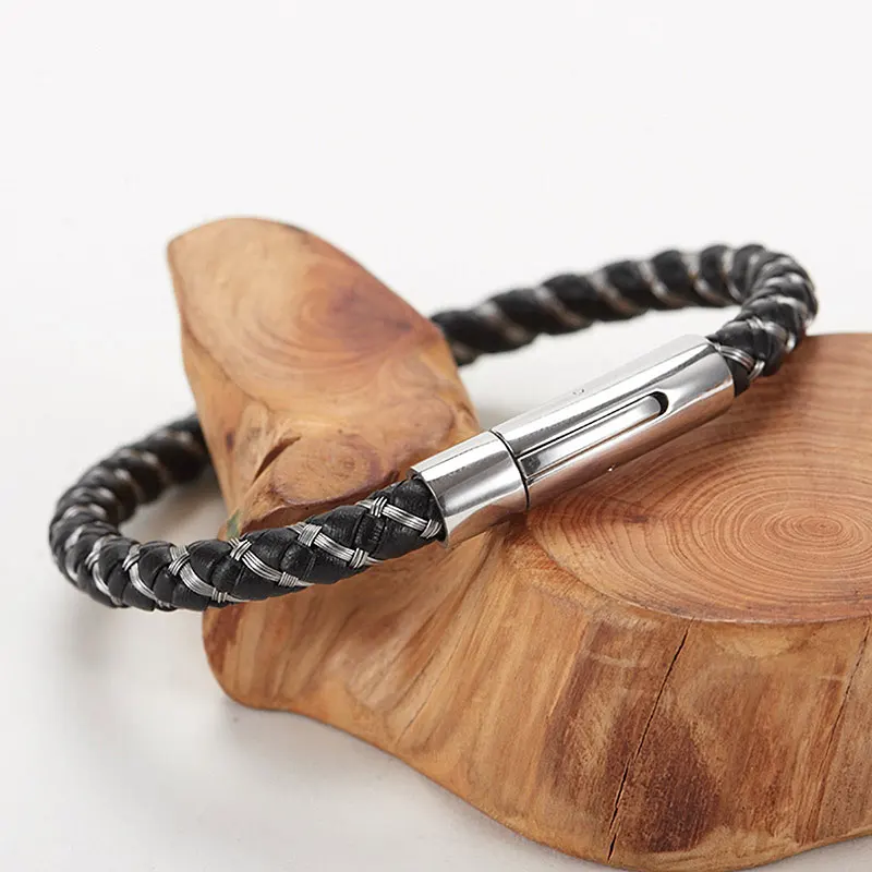 2019 унисекс мужские ювелирные изделия веревка плетеный кожаный браслет из