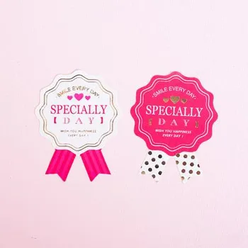 

Pink Valentine's Day theme golden sticker 500pcs cookie candy biscuit cake box decoration stickers wedding party gift decorative
