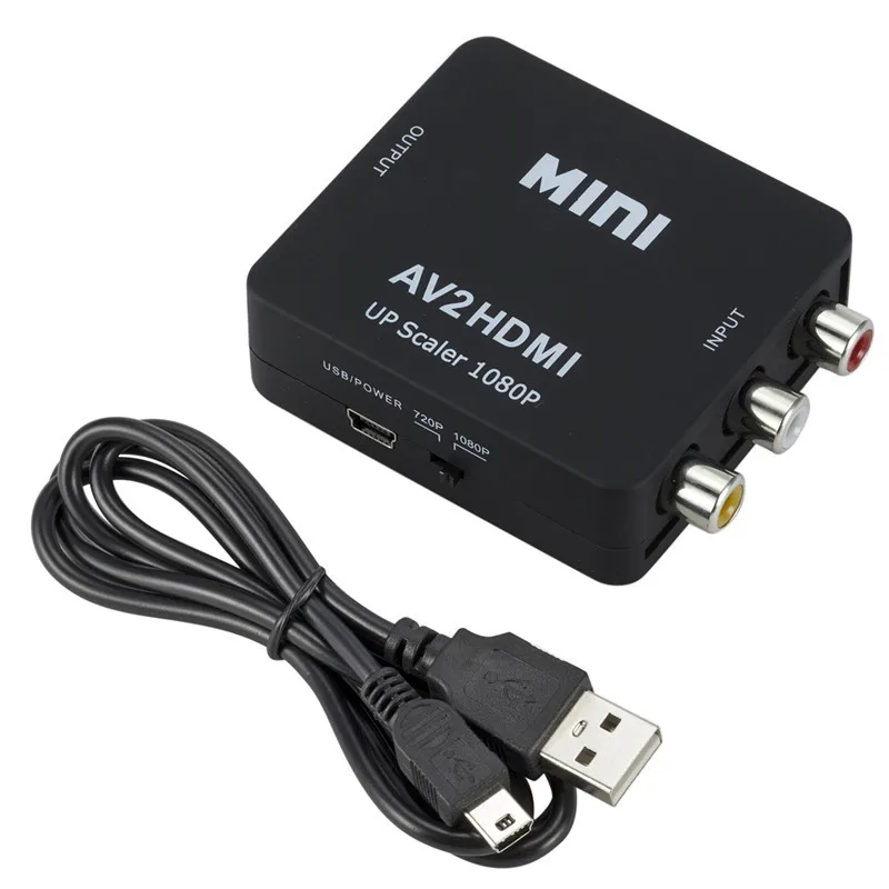 Мини AV в HDMI видео конвертер коробка AV2HDMI RCA AV HDMI CVBS в HDMI адаптер для HD ТВ для PS3 PS4 Xbox проектор PC DVD 1080P