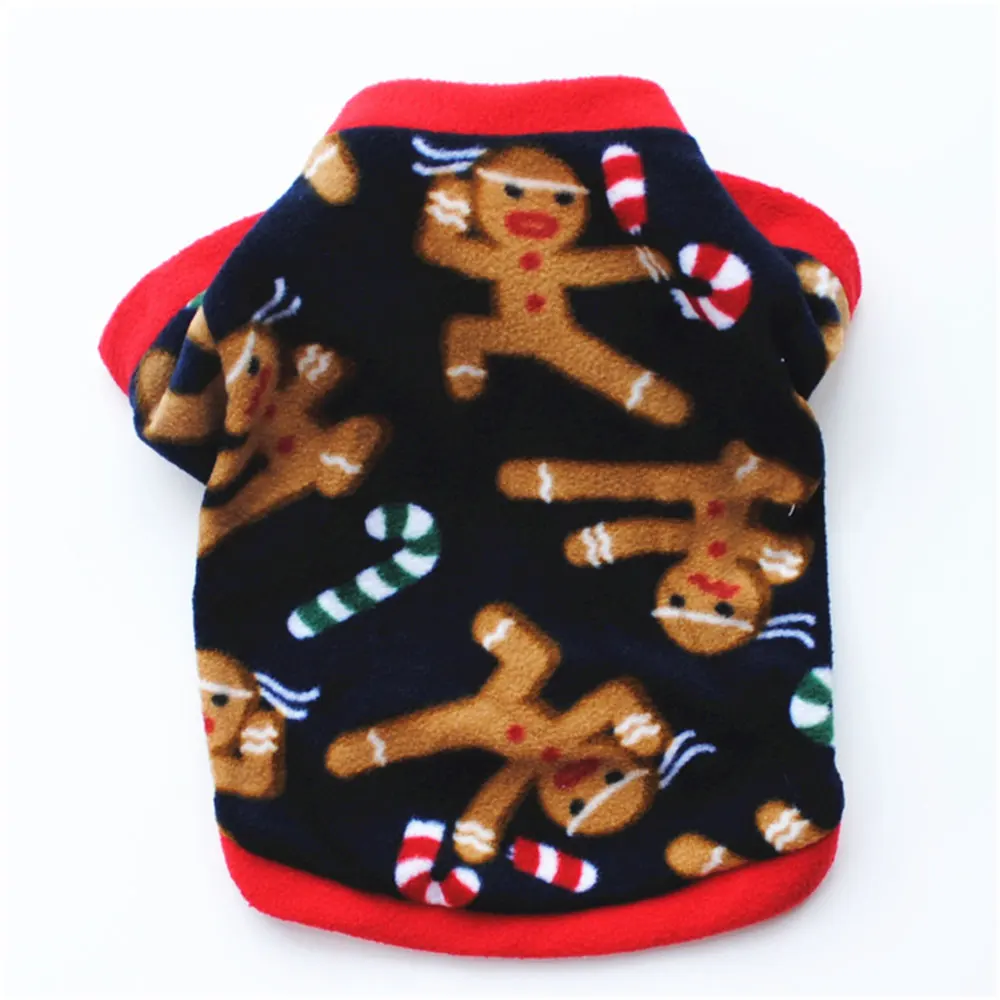 Christmas Pet Puppy Dog Clothes Cat Warm Vest Jacket Snowman Pattern Apparel