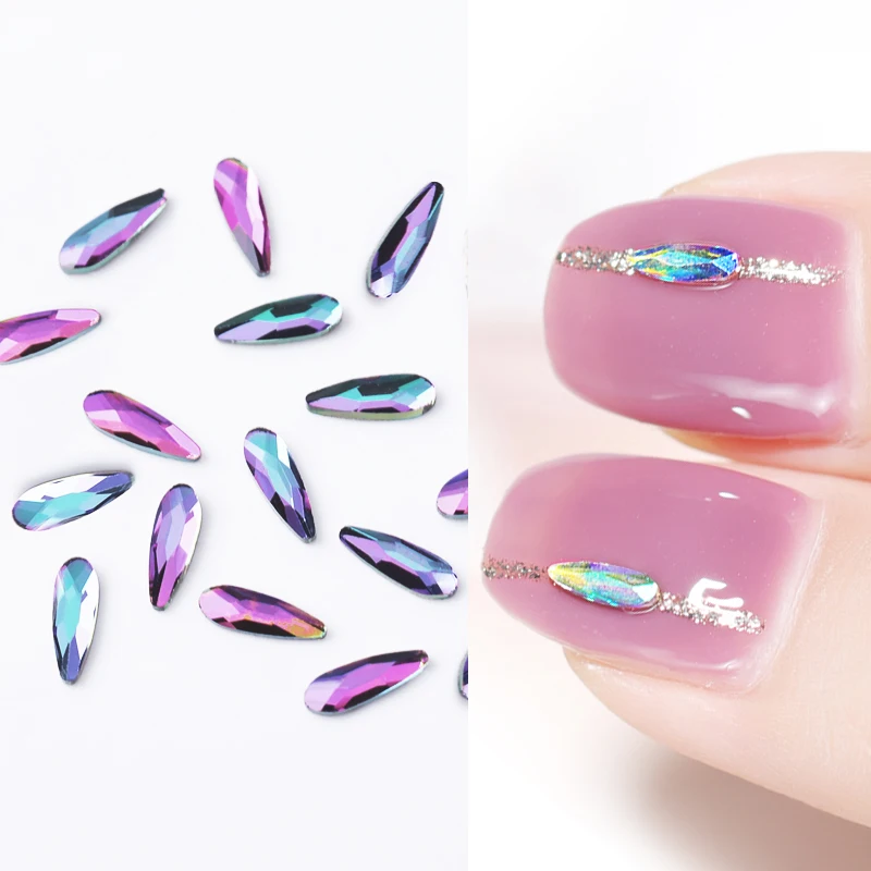 

5PCS 3D Rhinestones Nail Art Decorations Crystal Gems Jewelry Clear AB Shiny Stones Charm Glass Manicure Accessories