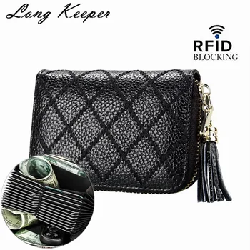 

Top Quality Women Business Card Holder Cow Leather Card Wallet Prevent RFID Female Credit Card Holder Red Blue Purple New