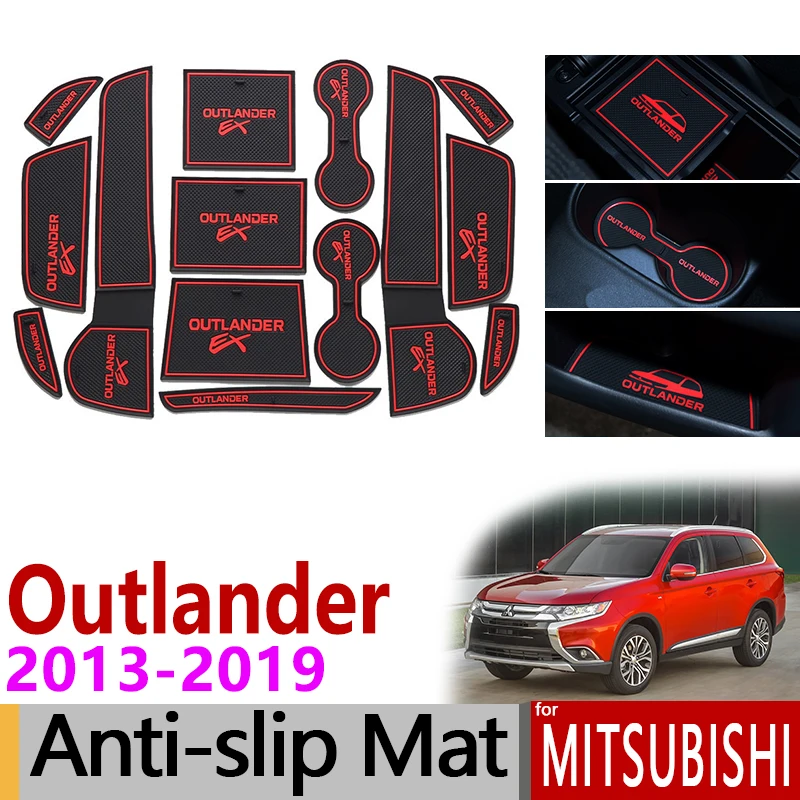 Автомобильный Гаджет коврик для Mitsubishi Outlander 2013 3rd Gen Мобильные аксессуары гелевая накладка резиновая ворота Слот коврики чашки