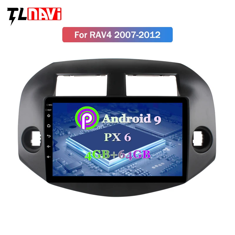 

10 INCH PX6 4G+64G Android 9.0 Car GPS Navigation for Toyota RAV4 2007-2012 Support Stereo Audio Radio Video Bluetooth
