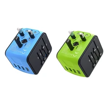 2 шт. Международный адаптер для путешествий Универсальный адаптер питания по всему миру все в одном 4 Usb с электрической вилкой идеально подходит для европейских U