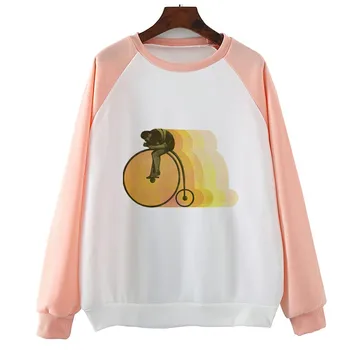 

Funny Street Unicycling Long Sleeve Hoody Casual Coo Autumn Spring Women Sweatshirts Loose Hoodies Pullovers