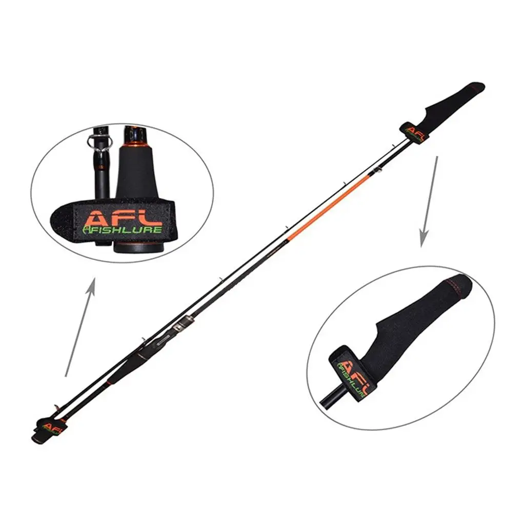 Fishing Rod Carry Strap Self-adhesive Strap w/ Rod Tip Cover Protector Cap