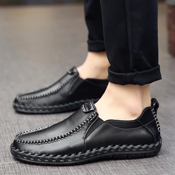 

Men's Leather Shoes New Patent Leather Casual Shoes Men's Low-top Lace-up Shoes Summer Mens Trainers Footwear ET852 (1)