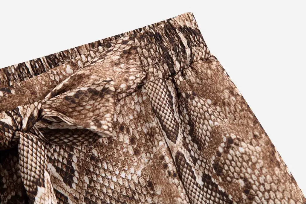 Винтажные байкерские шорты со змеиным принтом женские шорты с галстуком-бабочкой и высокой талией летние сексуальные мини-шорты в Корейском стиле женские шорты