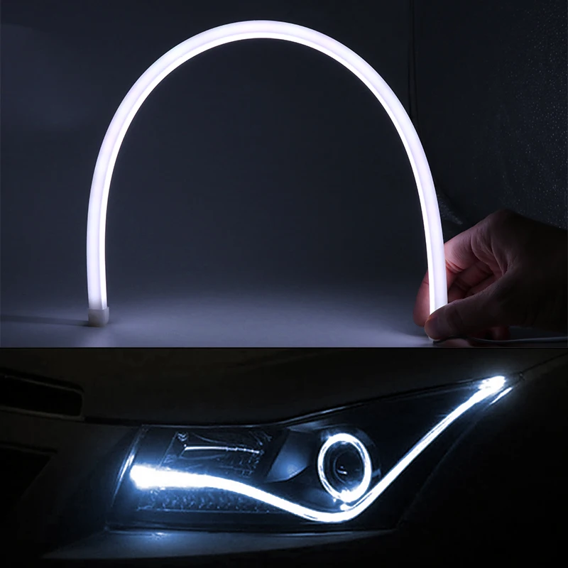 

2pcs For VW Golf 4 5 6 7 Passat B5 B6 B7 Polo CC MK4 MK5 MK6 45/60cm Car LED Flexible White Turn Signal Light Light Strip