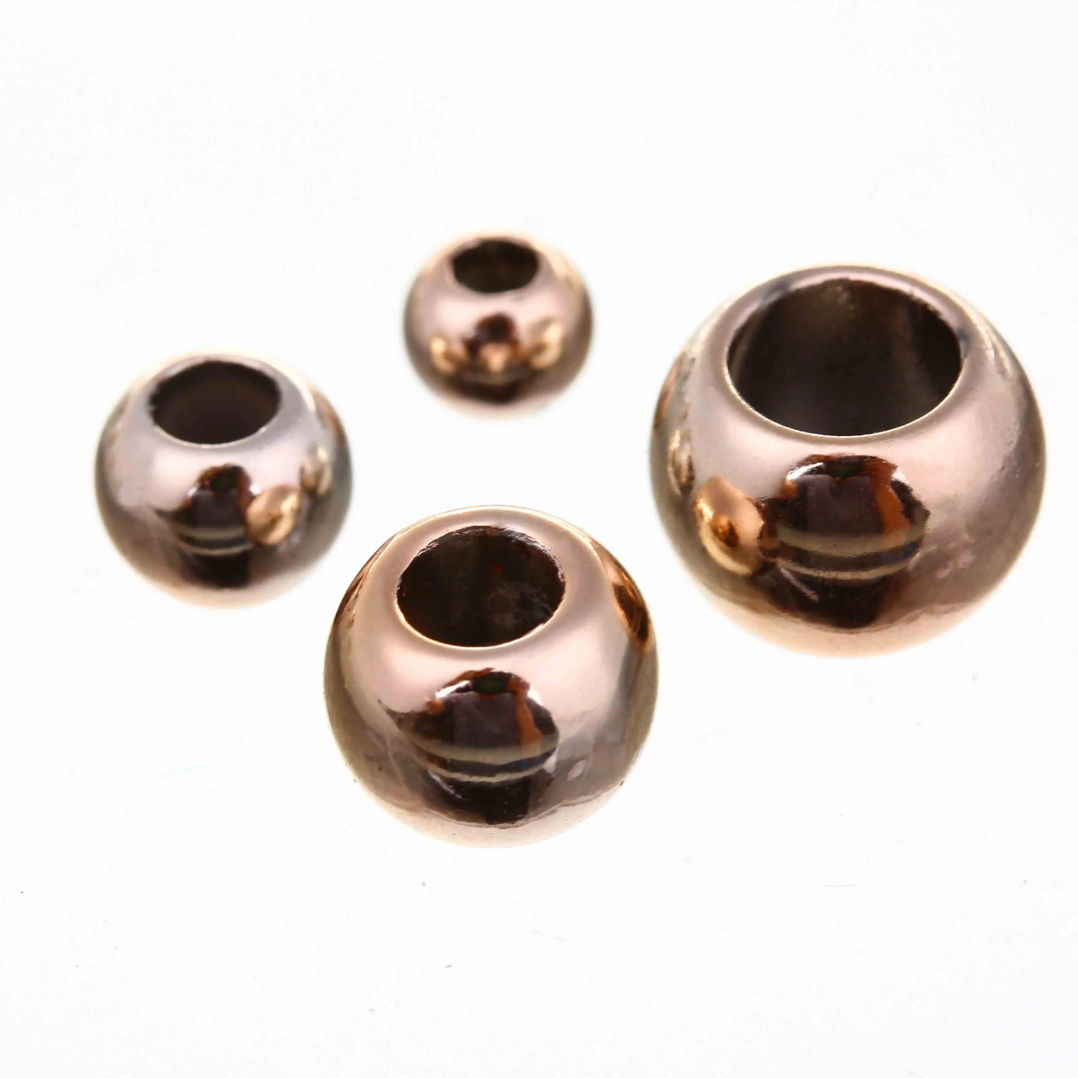 RG 50pcs 10mm 100 шт Диаметр 4 6 8 10 12 мм бусины с большим отверстием розовое золото с родиевым покрытием Бусины-разделители для изготовления ювелирных изделий Diy CCB(не металл) аксессуары - Цвет: RG 50pcs 10mm