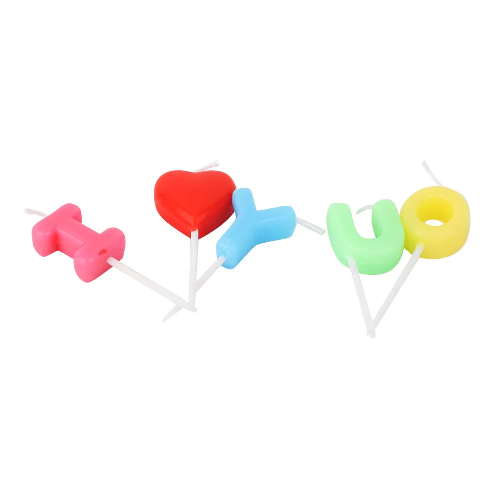 Свечи с надписью «I Love You Happy Birthday», романтические свечи для торта, вечерние свечи