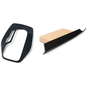 

ABS Interior Gear Panel Trim Shift Cover for Chevrolet Camaro 2017+ & Copilot Dashboard Panel Cover Trim Carbon Fiber