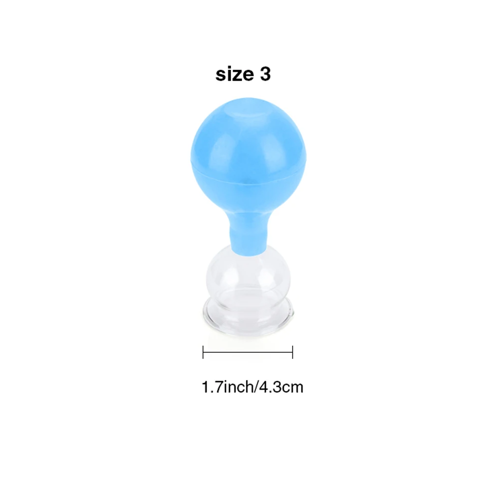 Blue Size 3 Набор вакуумных банок, силиконовые массажные банки для вакуумного массажа, китайский традиционный ревматизм, терапия, уход за здоровьем - Цвет: Blue Size 3