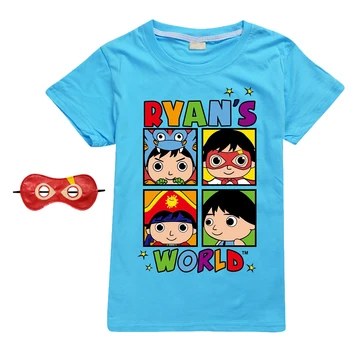 

Summer Boys Girls Tops Ryan Toys Review Print 3pcs/set Tee Tops Clothes Toddler Kids Short Sleeve 100% cotton T-shirts Clothing