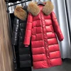 Large Natural Raccoon Fur Collar Hooded Winter Down Jacket Women 90% White Duck Down Thick Warm Park Female Long Snow Coat ► Photo 2/6