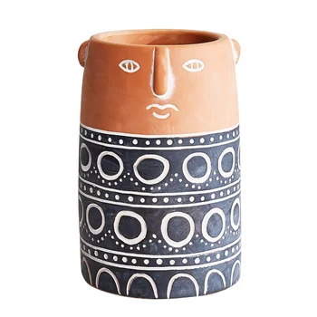 

Polished Nordic ins cement portrait face flowerpot bottom soft pad fleshy balcony layout simple modern creative personal