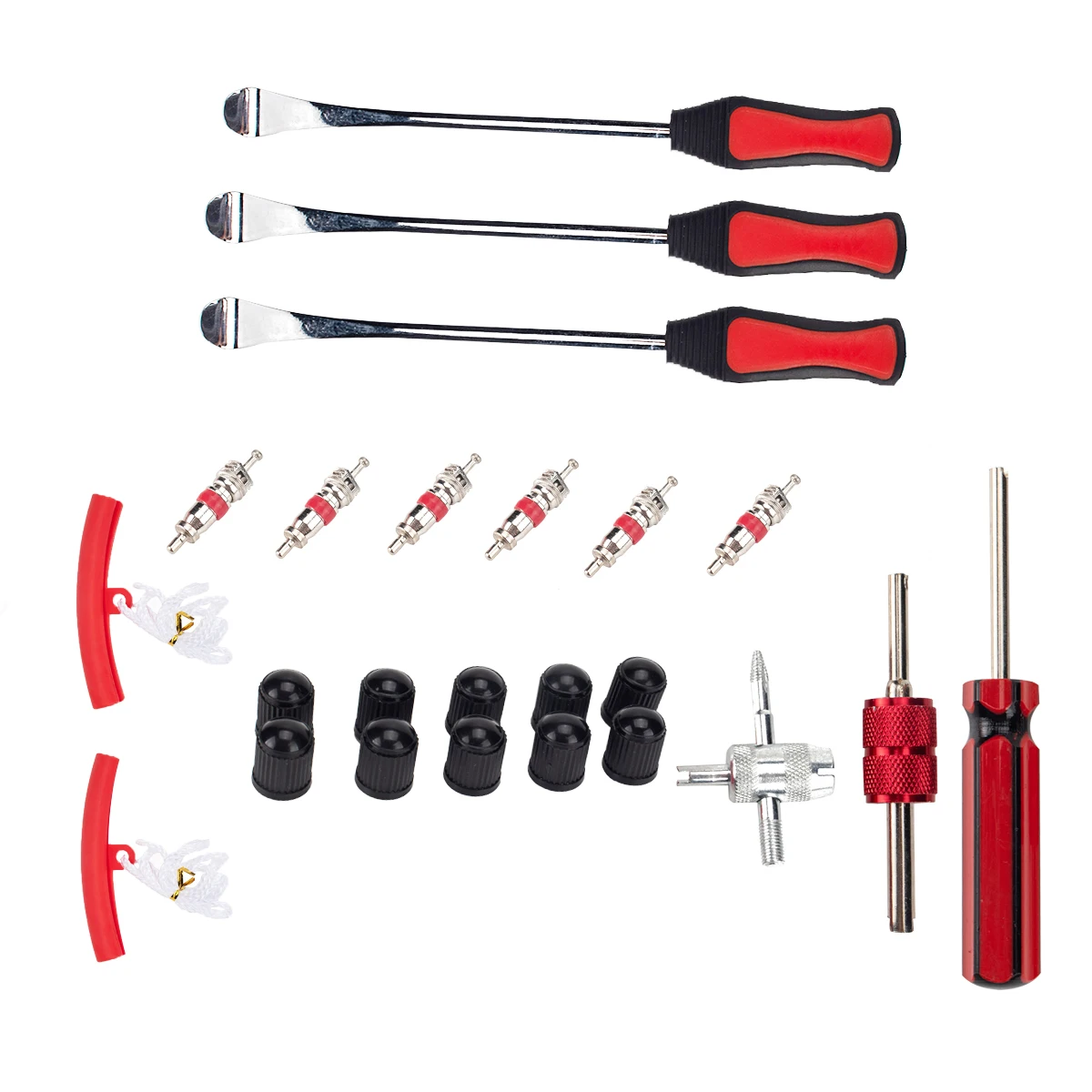 

[Combination] 24 pieces - Car and motorcycle tire repair tool spoon with red tire protection sleeve #4-6