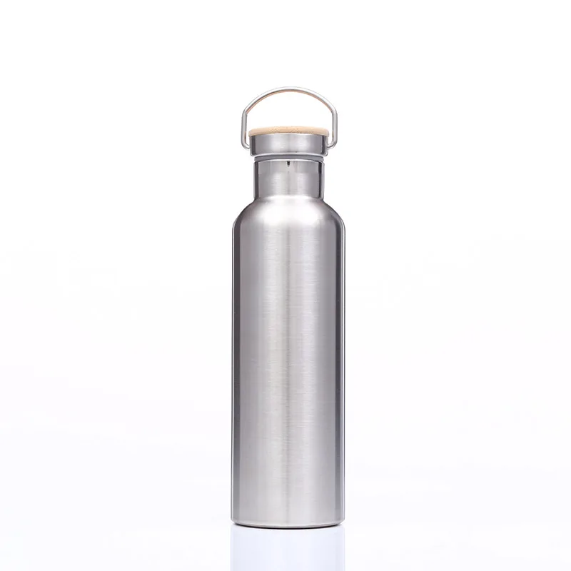 Двухслойная бутылка для воды из нержавеющей стали с бамбуковой и деревянной крышкой кружка термос бутылка термос Изолированная кофейная кружка