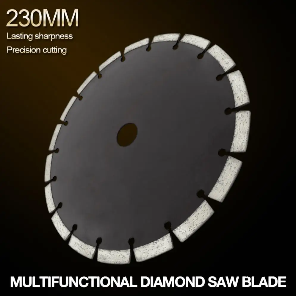 

Diamond Saw Blade 230mm Split Tooth Segmented Shape Volcanic Rock Cutting Blade Support Wet and Dry Cutting for Concrete/Stone