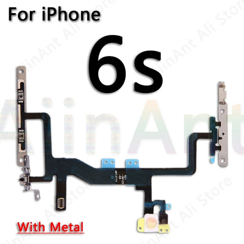 Шлейф питания для iPhone X Xs Max XR 6 6s 7 8 Plus кнопка отключения звука гибкий кабель для замены металла - Цвет: For iPhone 6s