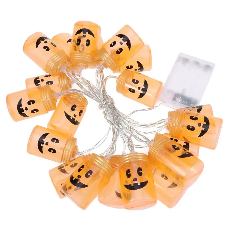 3M Orange Pumpkin Shape String Lights Halloween Light String 20 LEDs Battery-Operated Lights For Party Patio Fence Deck Balcony