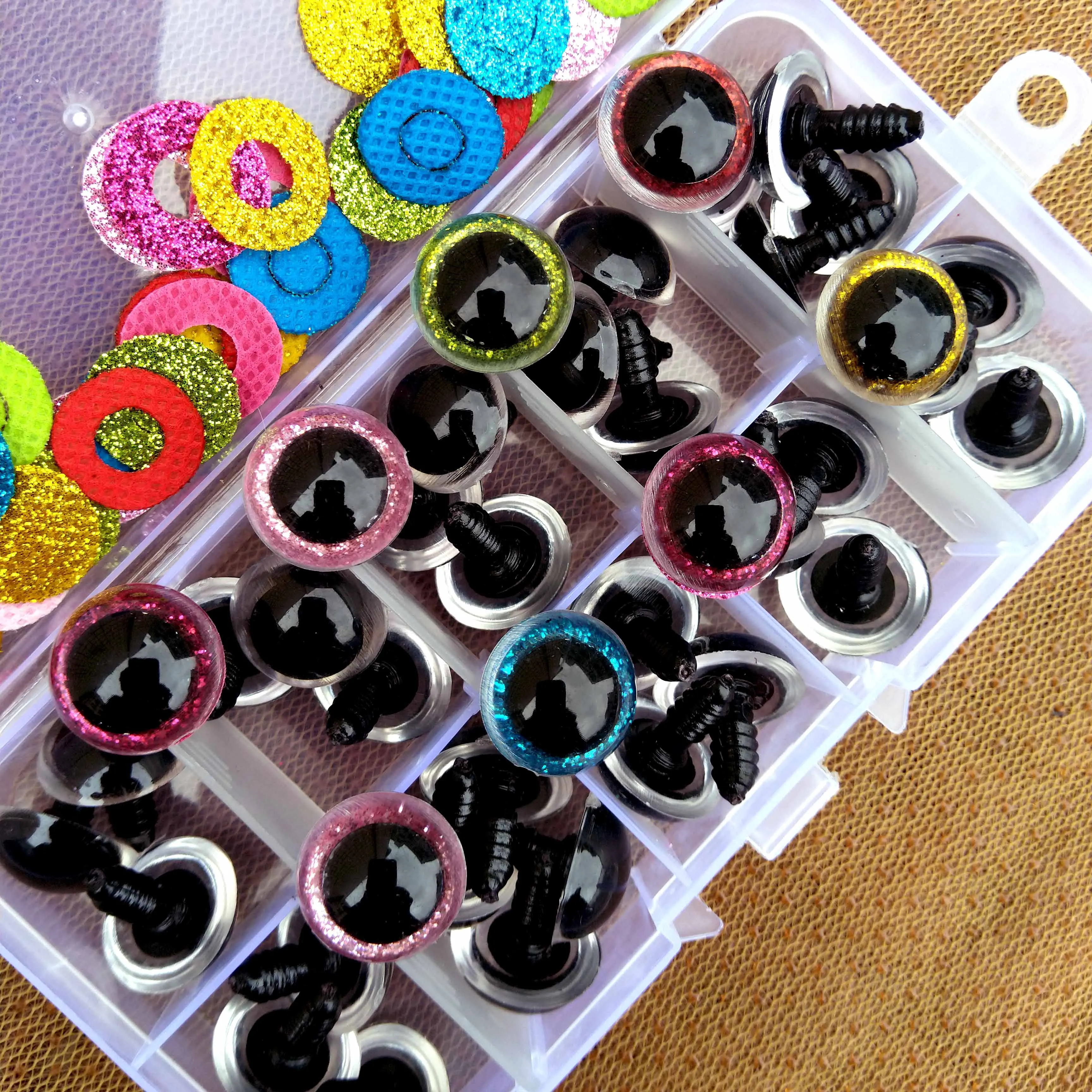 16mm Safety Plastic Colorful Doll Eyes For Toy Crochet Stuffed