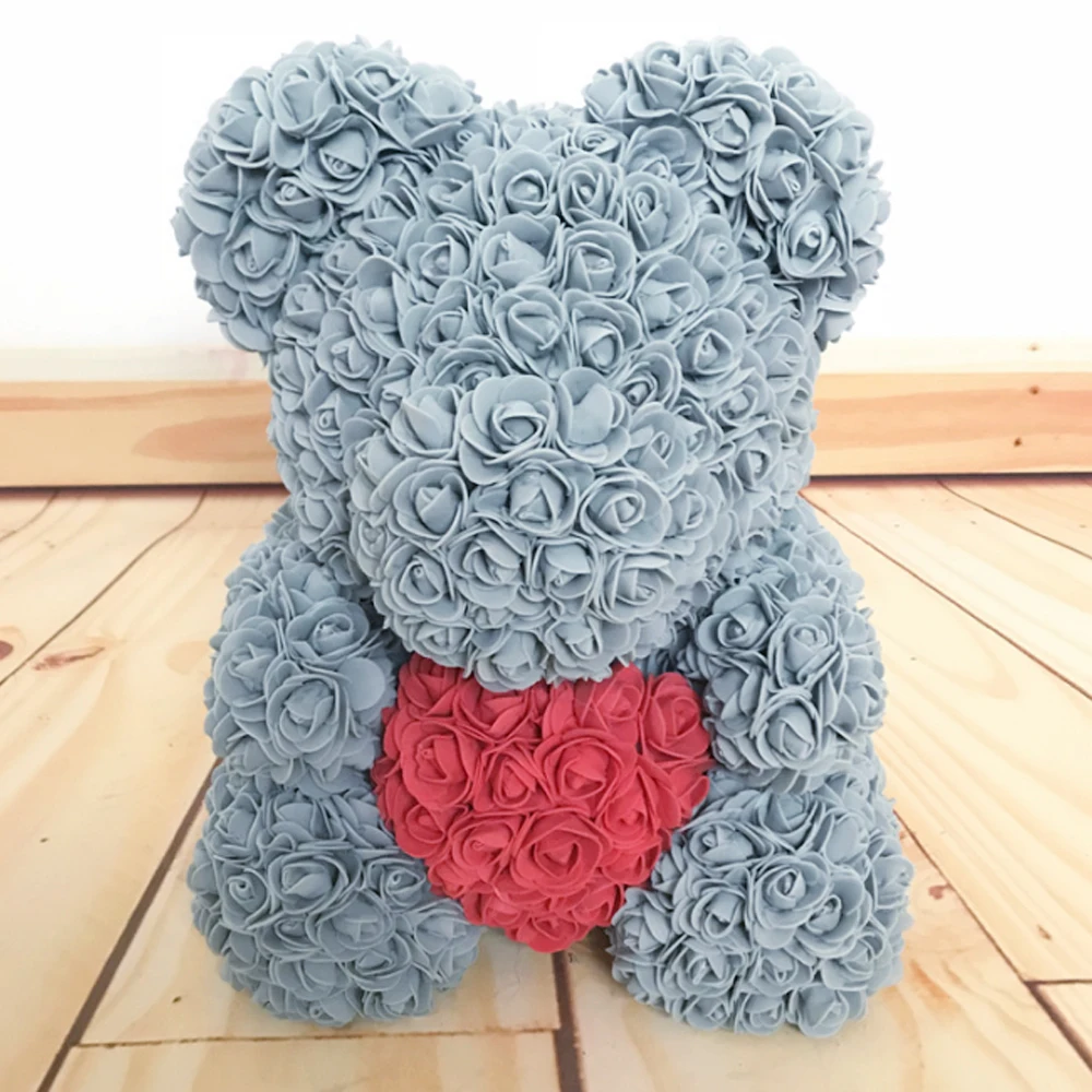 Lovely Romantic LOVE PE Heart-Shaped Toy Girlfriend Rose Bear Birthday Gift Valentine'S Day Wedding Decorations Simulated