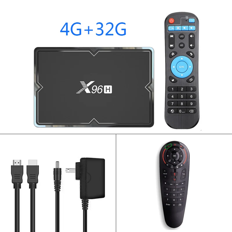 X96H Smart tv Box Android 9,0 Bluetooth 4,1 GPU Mali T720 4G Ram 32G/64G Rom USB 3,0 Поддержка 2,4G беспроводная мышь/клавиатура 6K - Цвет: 4G32G G30S