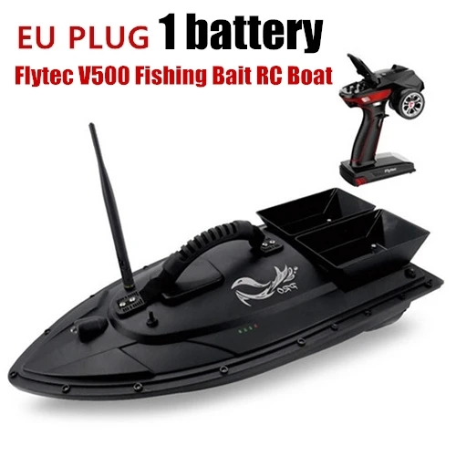 Flytec V500 Радиоуправляемая лодка для прикормки рыбы, дистанция до 500 м - Цвет: EU  1battery