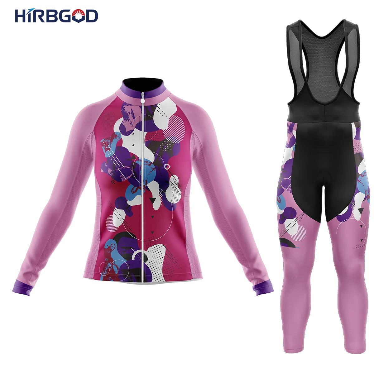HIRBGOD Cycling Sets In Promotion Color Irregular Graphics Bodysuit Refreshing Women Clothing Ladies Knitted Suit | Спорт и