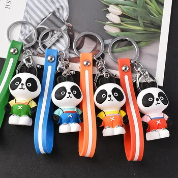 

Funny Cute Cartoon Animal Panda Expression Action Keychain Women Car Keyring Backpack School Bag Pendant Girls Jewelry