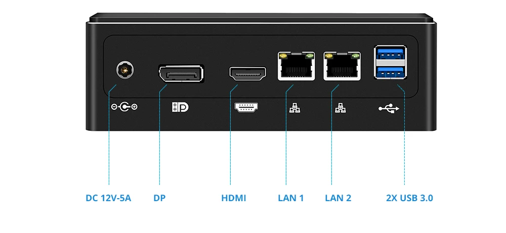 Мини-ПК Intel Core i5 8250U i7 8650U i3 7020U Windows 10 Linux 2* DDR4 M.2 SSD 8* USB HDMI DP type-C 2* LAN WiFi 4K HTPC компьютер