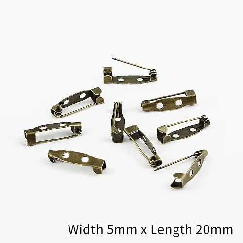 20x5mm 10 шт. 15 20 25 30 35 мм серебряная брошь базовые булавки безопасные булавки брошь настройки пустая основа для DIY материал для изготовления украшений - Цвет: 20x5mm