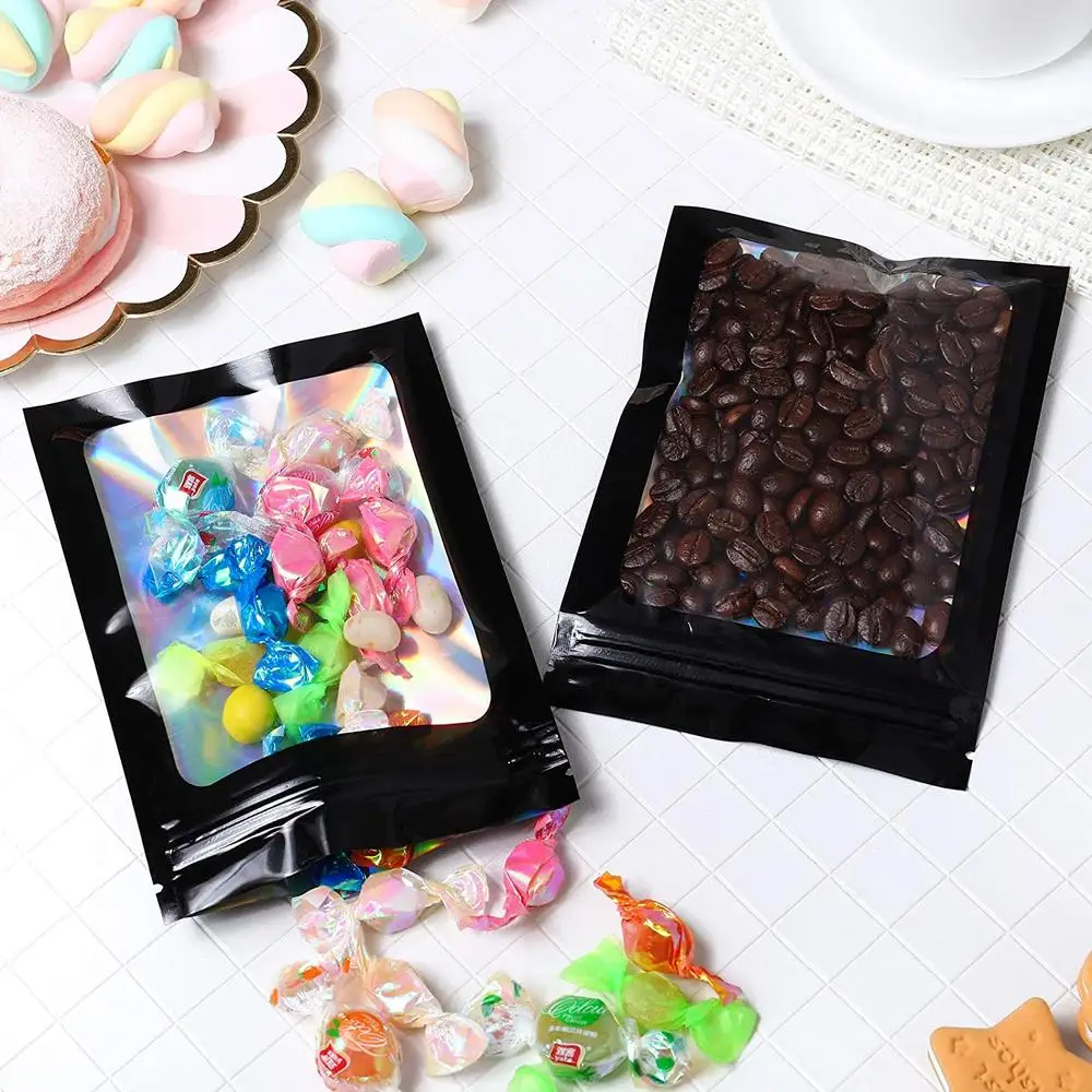 100PCS Laser Thicken Plastic Aluminum Foil Ziper Lock Packaging Bag  Resealable Jewelry Necklace Bracelet Storage Pouch Food Bag 2