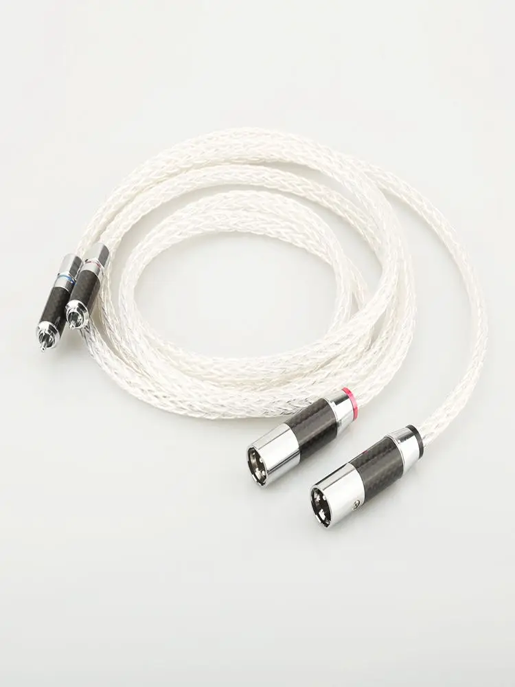 rca male to xlr male 1 пара OCC посеребренный XLR аудио кабель балансный кабель RCA штекер XLR Мужской Женский Соединительный аудиокабель 8AG изогнутый шнур - Цвет: rca male to xlr male