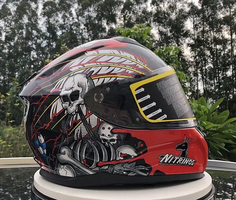 Женский мото rcycle шлем полный шлем двойная линза Casco Racing Capacete с солнцезащитным козырьком мотоциклетный шлем - Цвет: 1